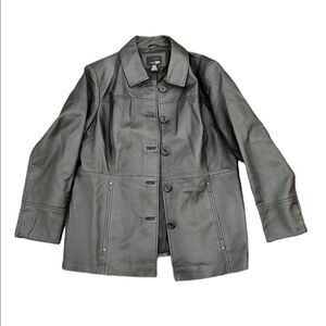 EASTโ5THโ100%ย LeatherโButtonโUpโJacketโSizeโX-Large